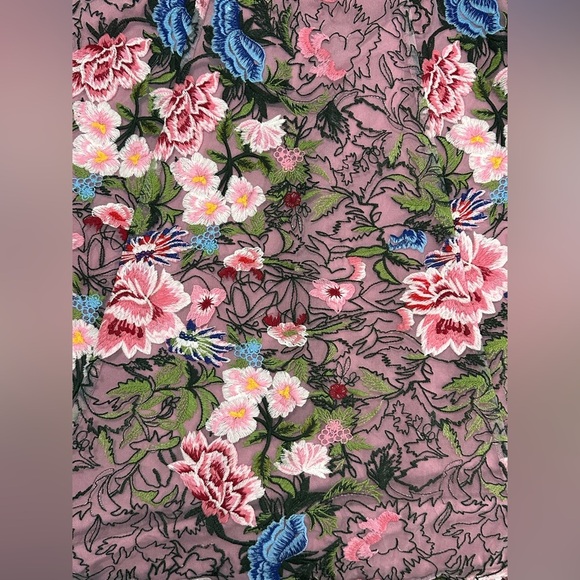 NEW Dress the Population Carina Embroidered Strapless Dress M/8-10 Blush Multi - Picture 8 of 15